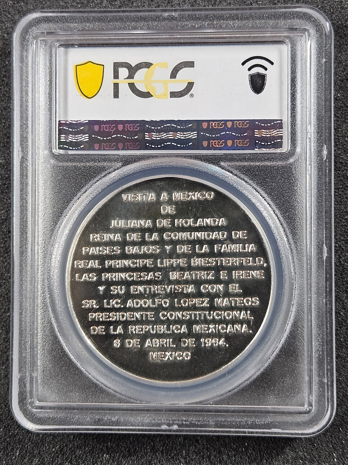🌟 1964 Mexico SILVER Medal GROVE 879a Juliana Holanda PCGS SP62 Rare TOP POP 1