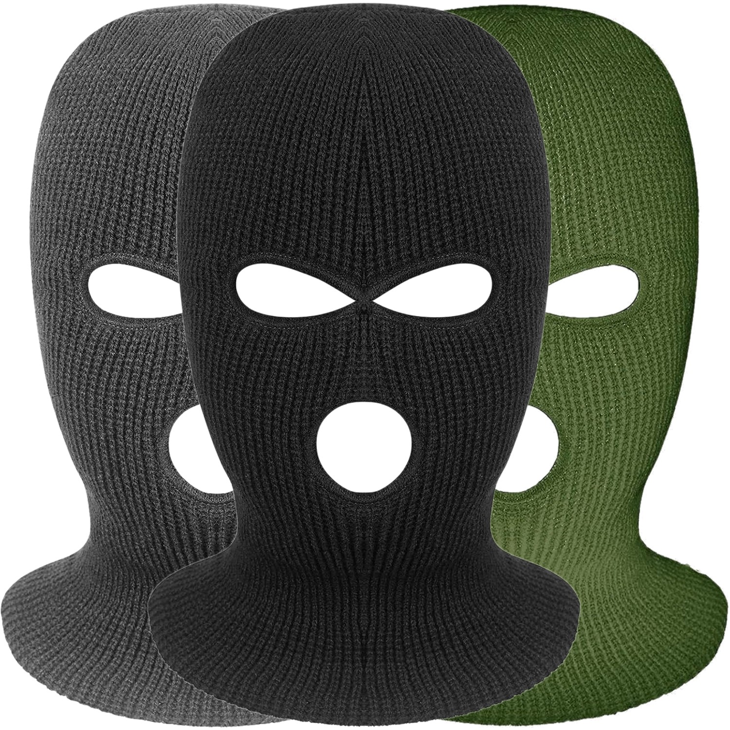 3 Hole Winter Knitted Ski Mask Balaclava Windproof Warm Tactical Full Face Cover