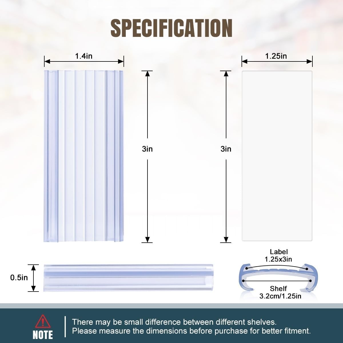 Effortless Shelf Organization: 100Pcs Label Holders with Label Inserts Included