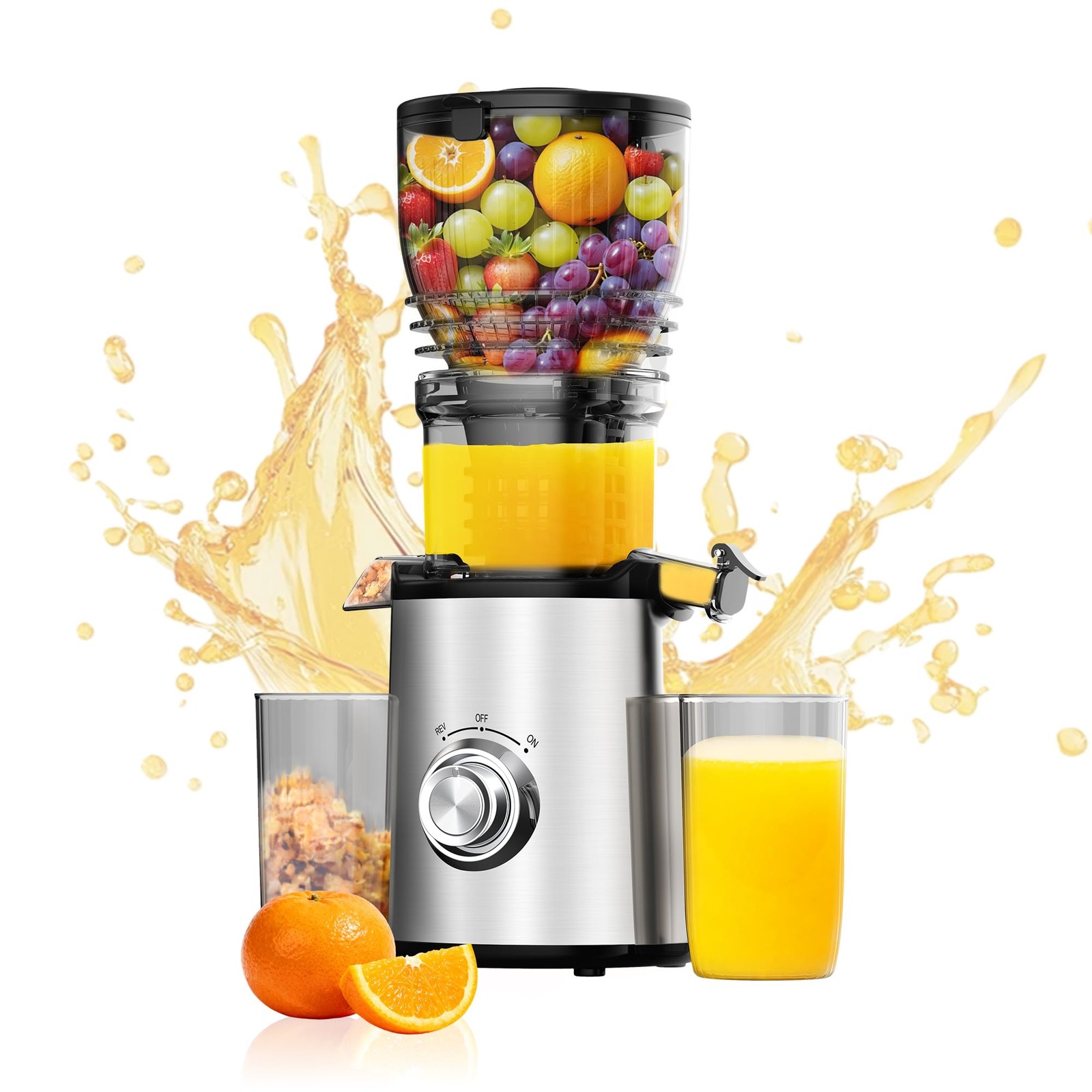 Cold Press Juicer Machines - 5.8" Wide Feed Chute, Easy To Clean, Slow Mastic...