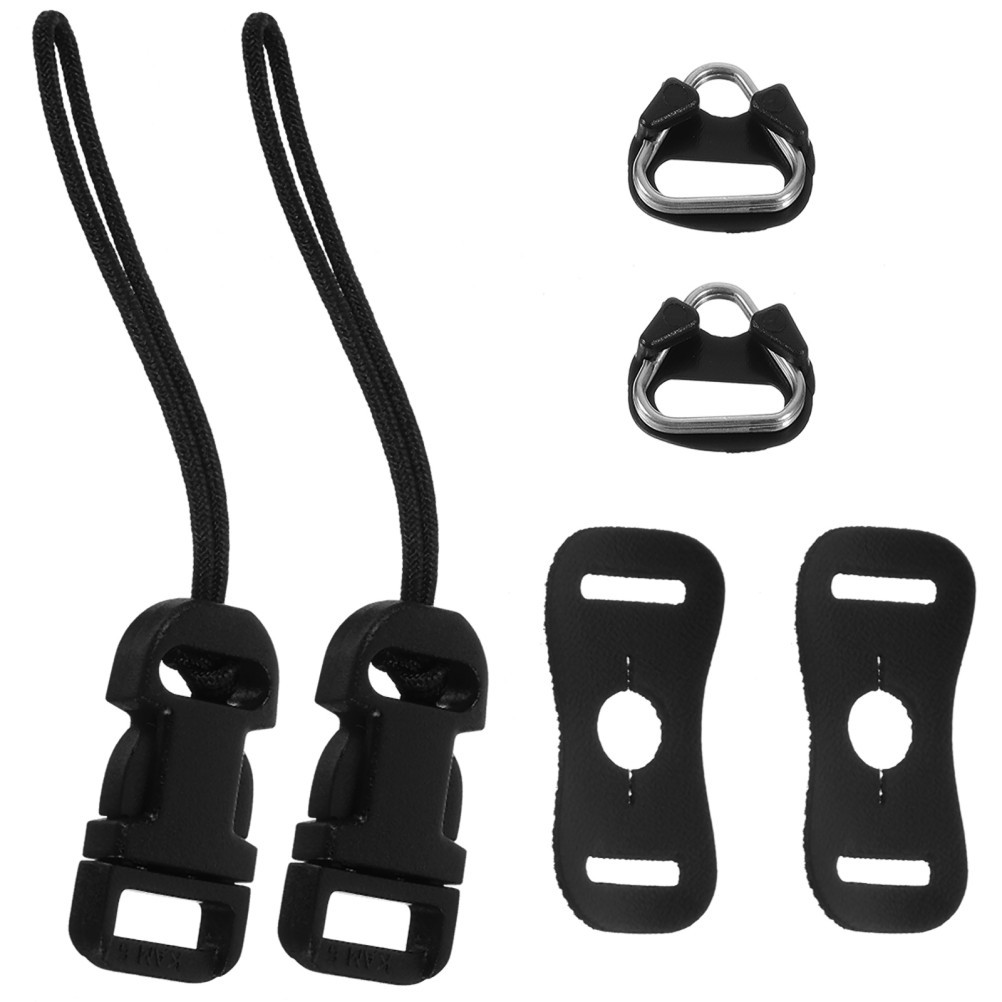 1 Set Reusable Camera Strap Adapter Clips with Lug Rings Black ABS