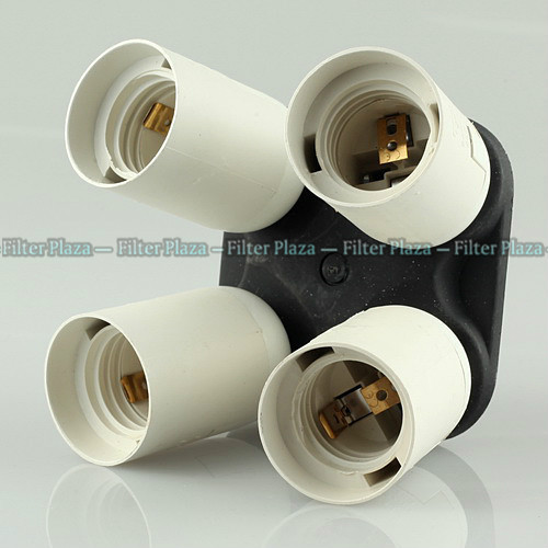 4-in-1 E27 Socket Splitter Adapter - 1000W Total for Photo Studio Softbox Light