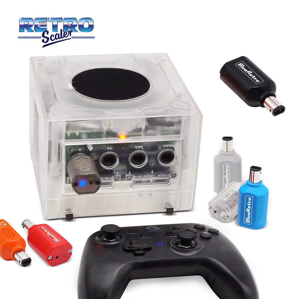 Wireless Bluetooth Receiver - Nintendo Gamecube - (Grey) Blue Retro