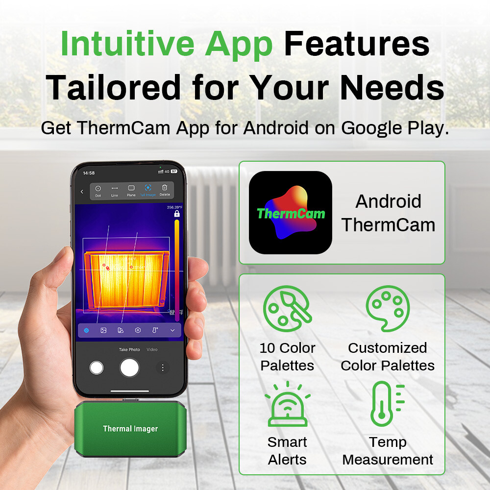 Thermal Imaging Camera For Android 256×192 IR Resolution 25Hz Refresh Rate