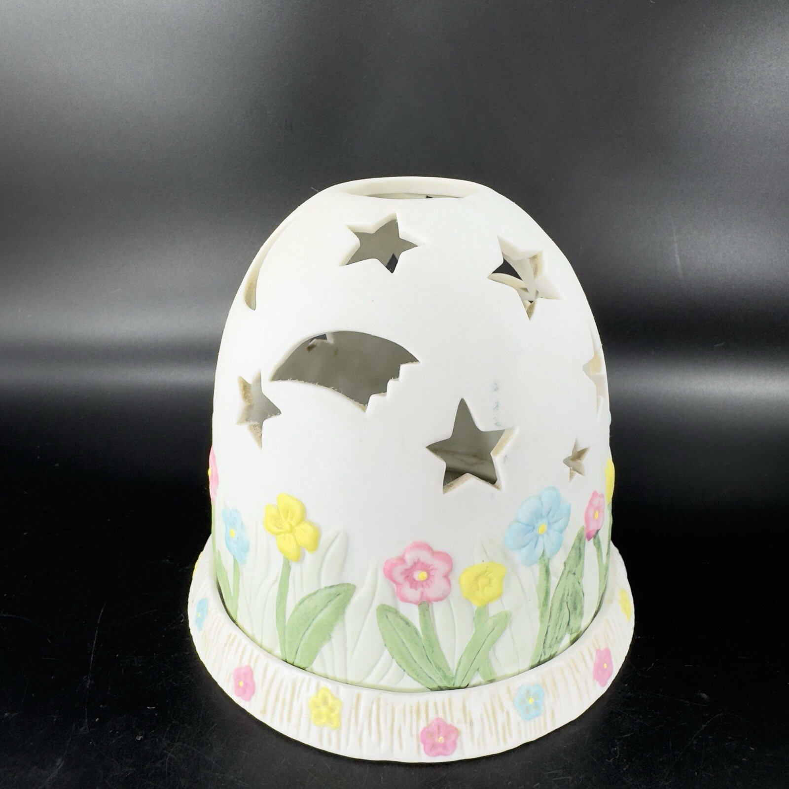 1990s Partylite Retired Ceramic Celestial Garden Tealight Holder Fairly Light