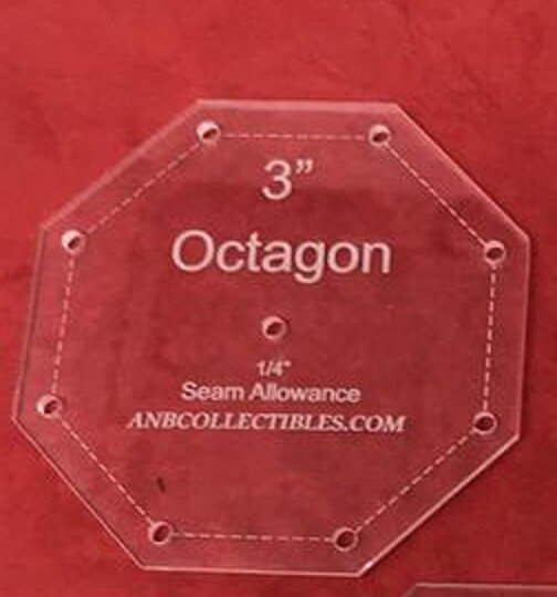 Acrylic Octagon Quilting Template (Choice of Sizes)
