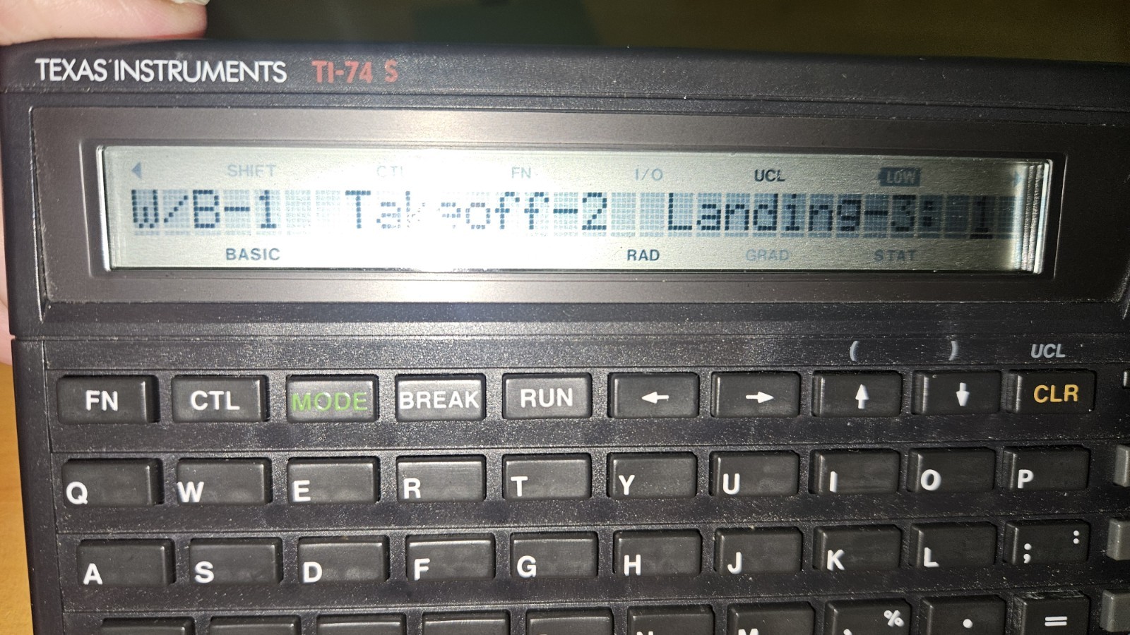 Texas Instruments TI-74S Vintage Handheld Computer w/ EPROM Ultra-Nav Case