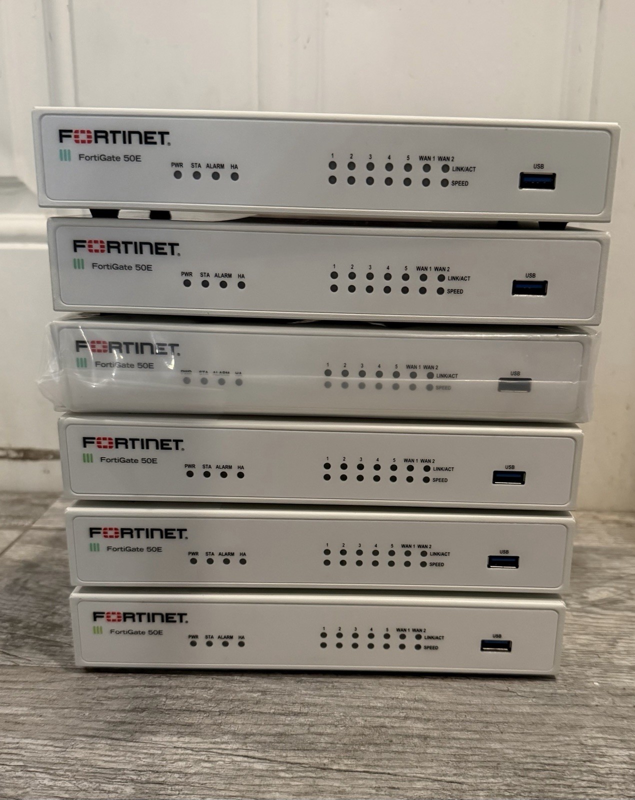 6 Set Lot Fortinet Fortigate-50E Security Firewall Initialized FG-50E w/Adapter