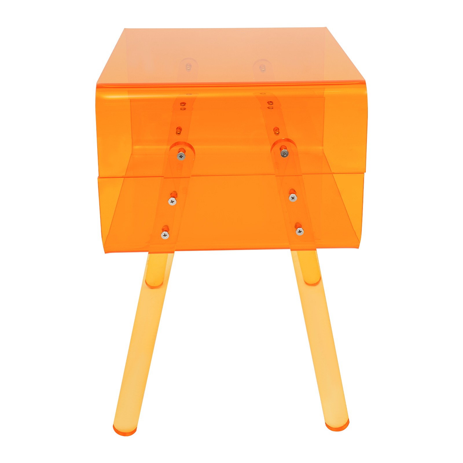Orange Rectangular Side End Table/Night Stand Acrylic Side Table 40*30*43.2cm