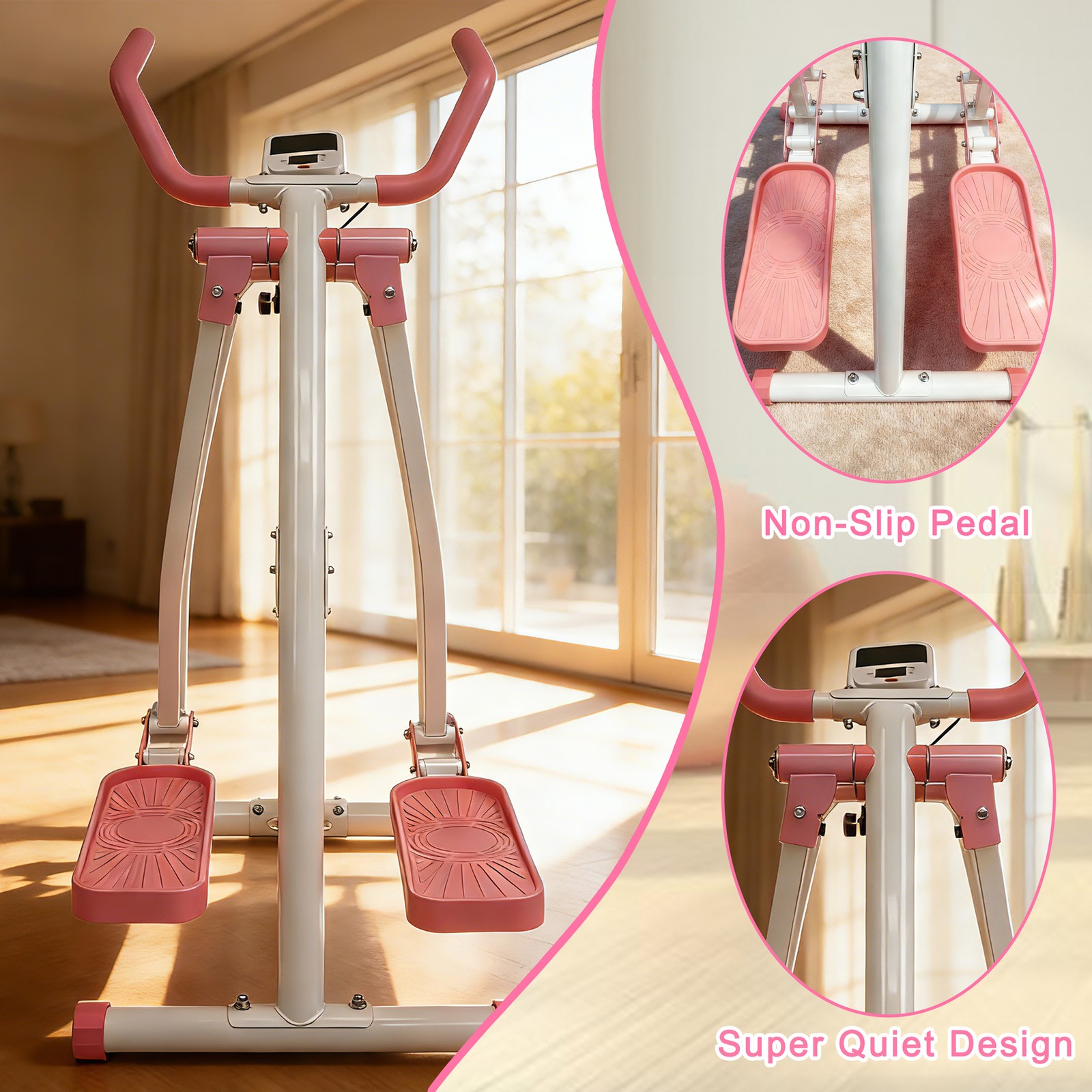 Air Walk Elliptical Machine Foldable Cardio Cross Trainer Glider