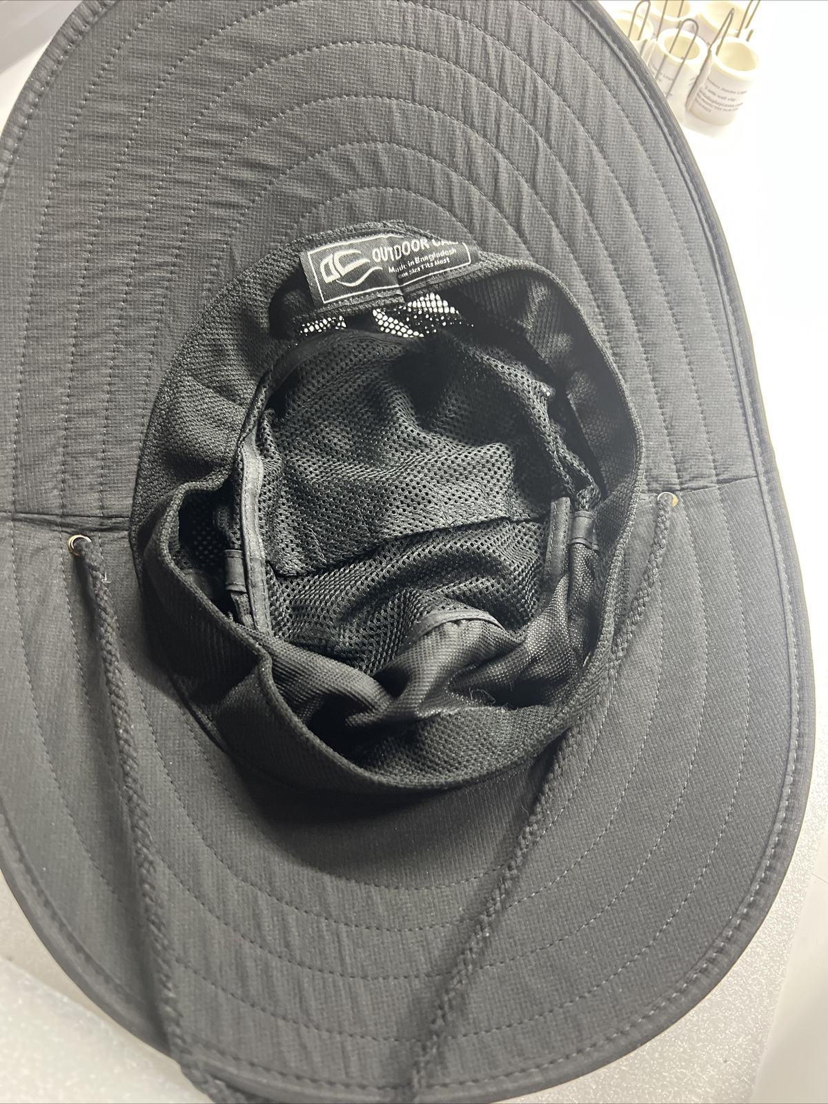 Unisex Boonie Cap Wide Brim Vented Adjustable Size Black