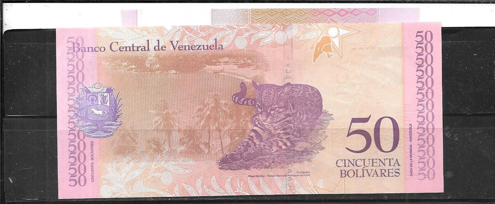 VENEZUELA #105 2018 50 BOLIVARES UNCIRCULATED OLD BANKNOTE NOTE PAPER MONEY