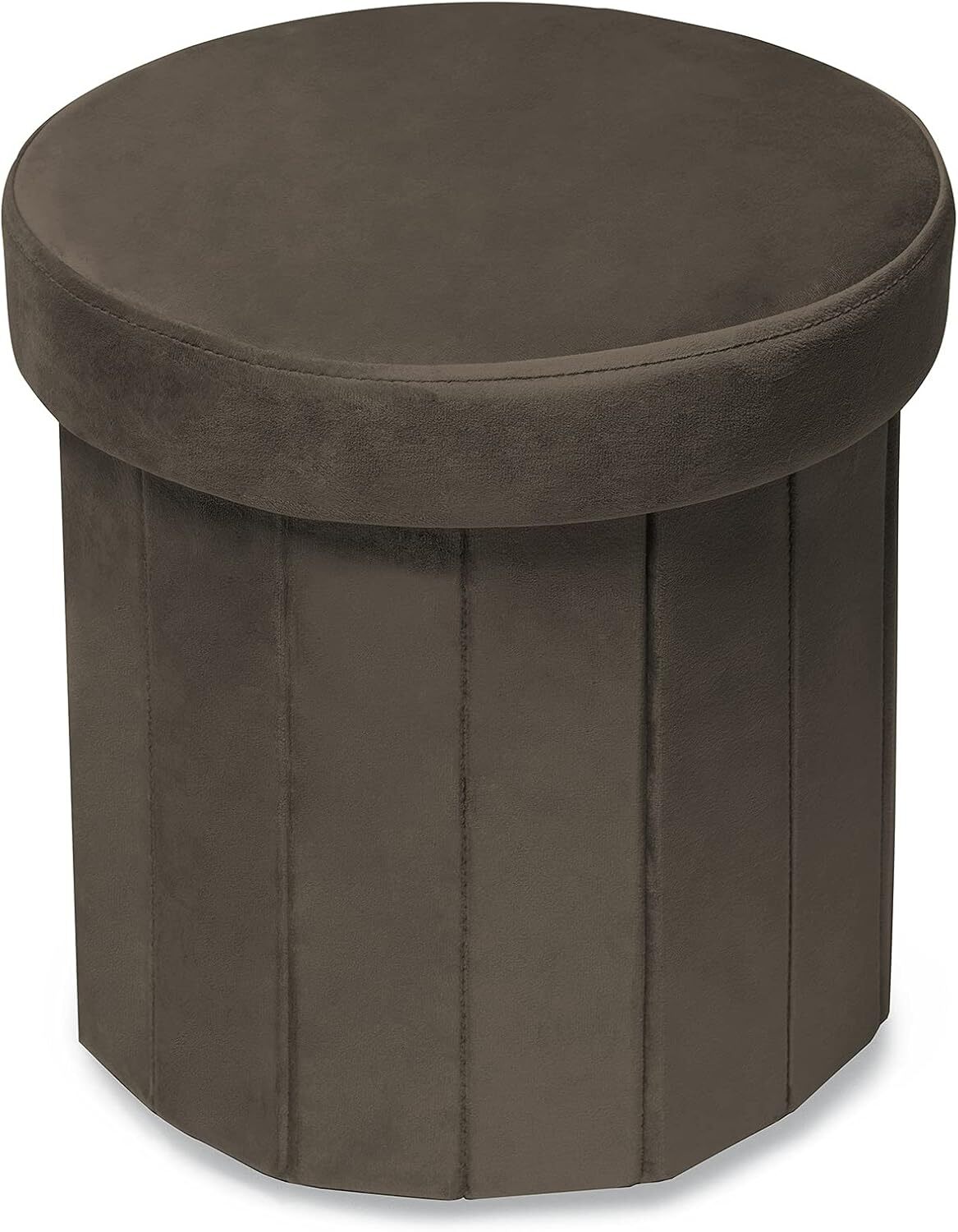 Phantoscope Storage Ottoman Round15 Inch, Velvet 15" x 15"x 15", Coffee