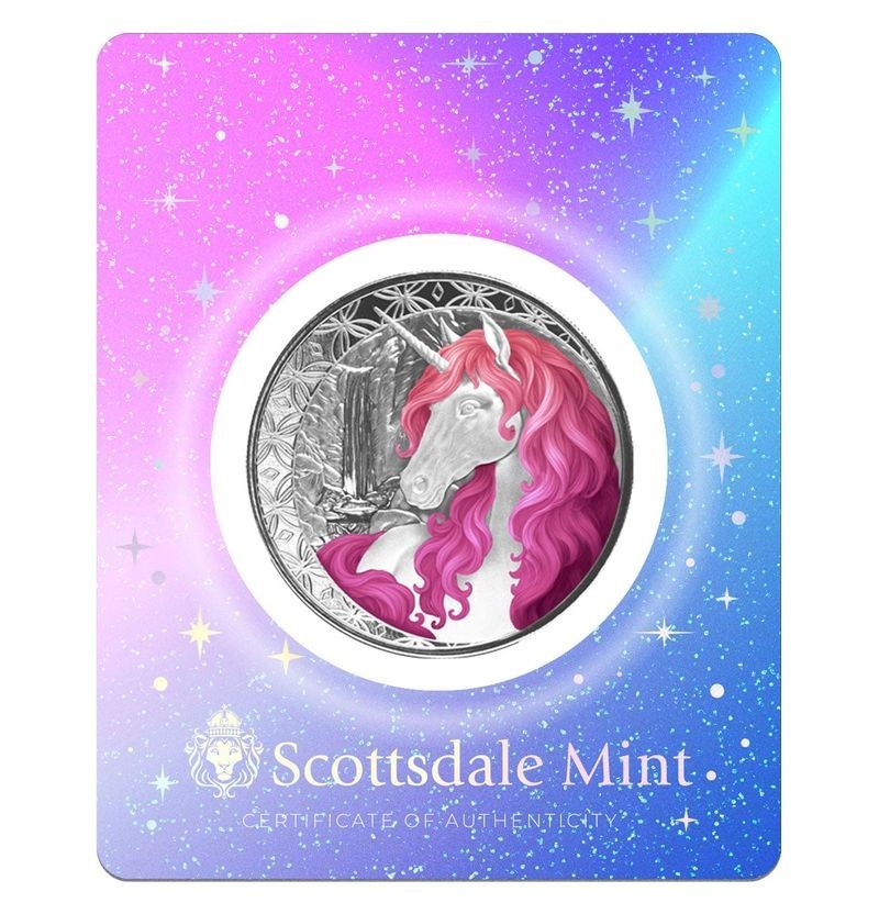 2025 - ROSELLE - Unicorn 1 oz .999 FINE Silver Coin Mythical Horse BU Scottsdale
