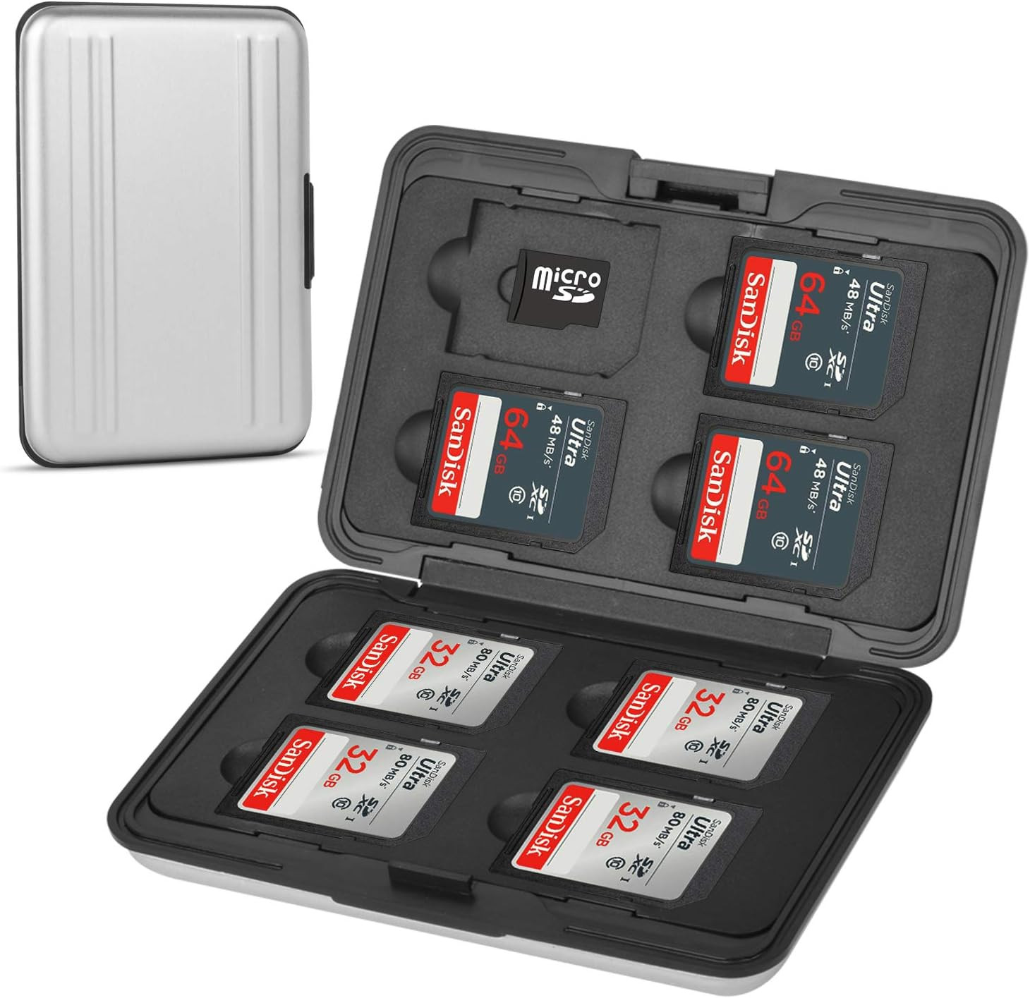 Aluminum Shock Resistant Carrying Box Memory Card Storage Case Holder 8 Slots fo