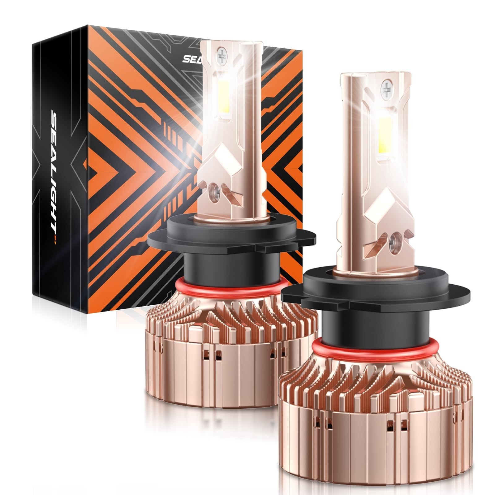 SEALIGHT H7 LED Bulbs 40000LM 6000K Cool White, 5-Min Plug-N-Play X6S Light, ...