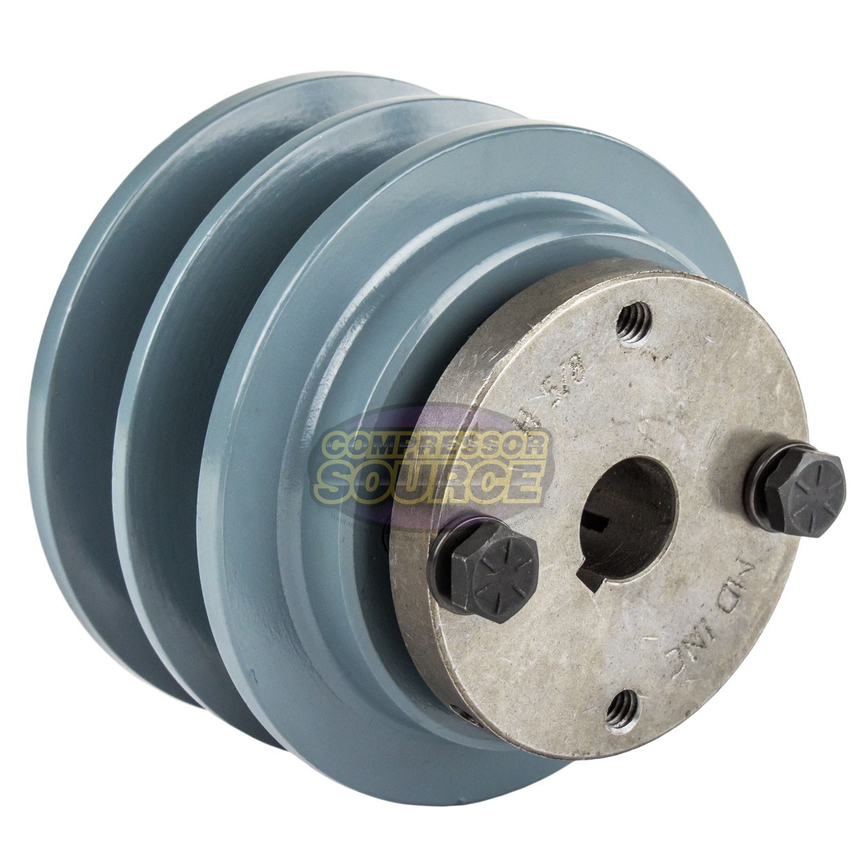 Cast Iron 3.5 " Dual Groove Pulley 2 Belt B Section 5L with 5/8" Sheave Bushing