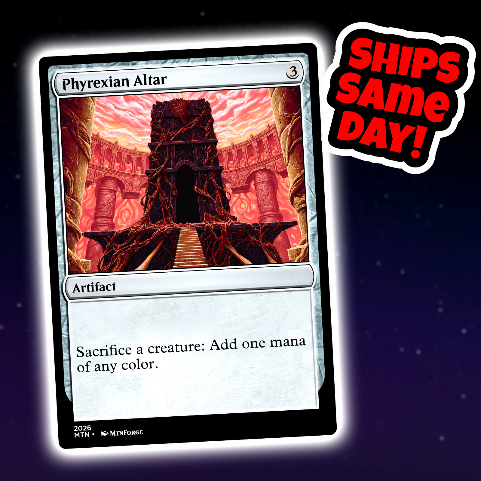 Phyrexian Altar - Custom Art Magic: The Gathering Playtest Card - Commander EDH
