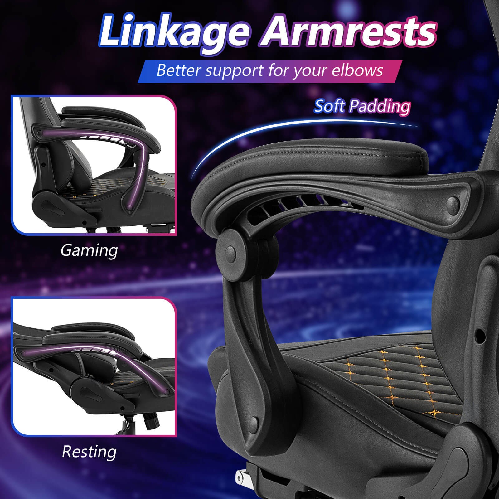 Gaming Chair w/ Footrest Ergonomic Video Game Computer Chair w/Headrest