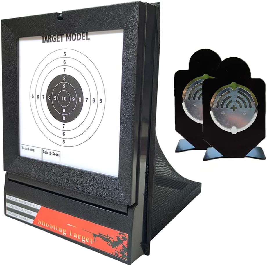 Airsoft Targets for Shooting, Reusable BB & Pellet Guns with Trap Net Black