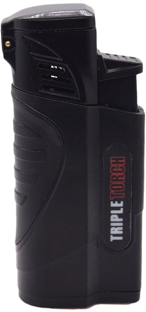 12 PACK Quad Jet Torch Lighter Adjustable Flame W/ Cigar Puncher Solid Color