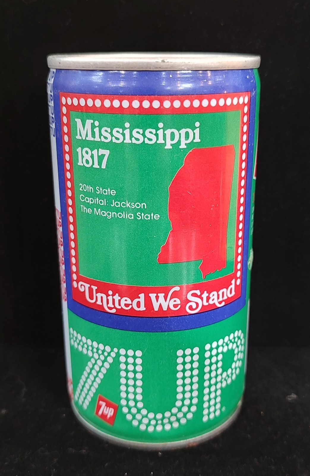 VTG 1976 7-Up Soda Can United We Stand Collection Mississippi State