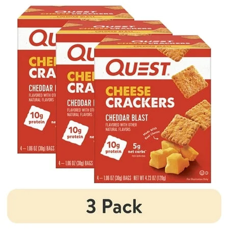 Quest Protein Crackers, Cheddar Blast Flavor, 15G of Protein, Made with Real Che