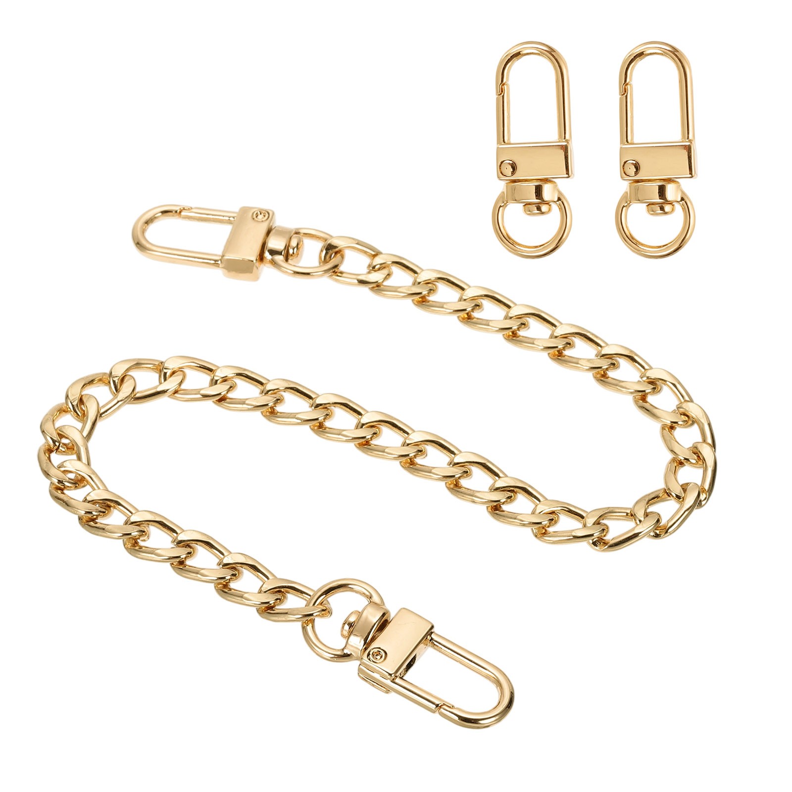 11.8" Flat Purse Chain Strap, Lobster Swivel Trigger Clips Style1, Gold