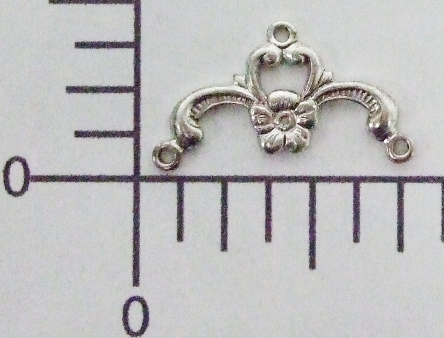 26384          2 Pc Matte Silver Oxidized Victorian Jewelry Connector Finding