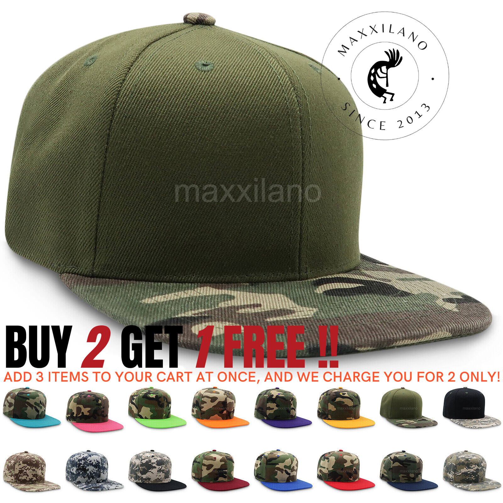 Snapback Hat Men Hunting Baseball Cap Flat Brim Military Army Women Outdoors