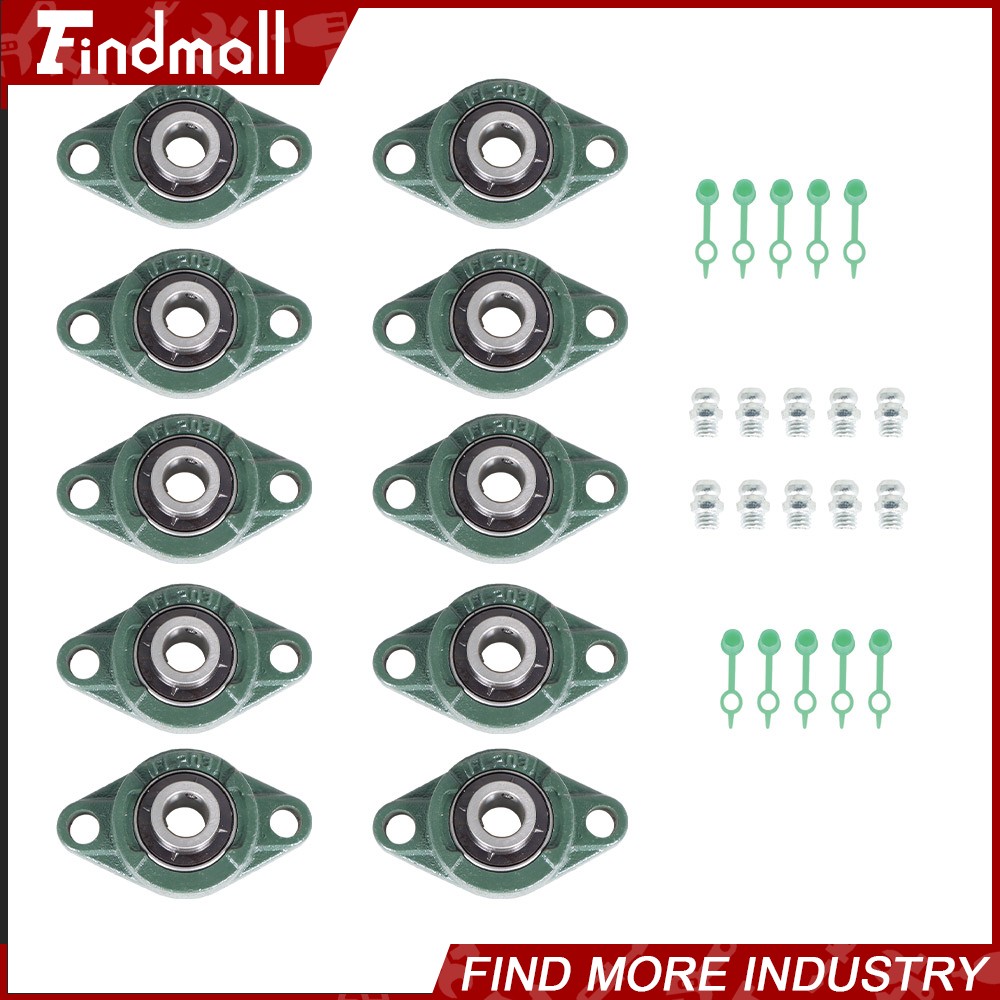 10PC UCFL202-10 Pillow Block Flange Bearing 5/8" Bore 2 Bolt Solid Base