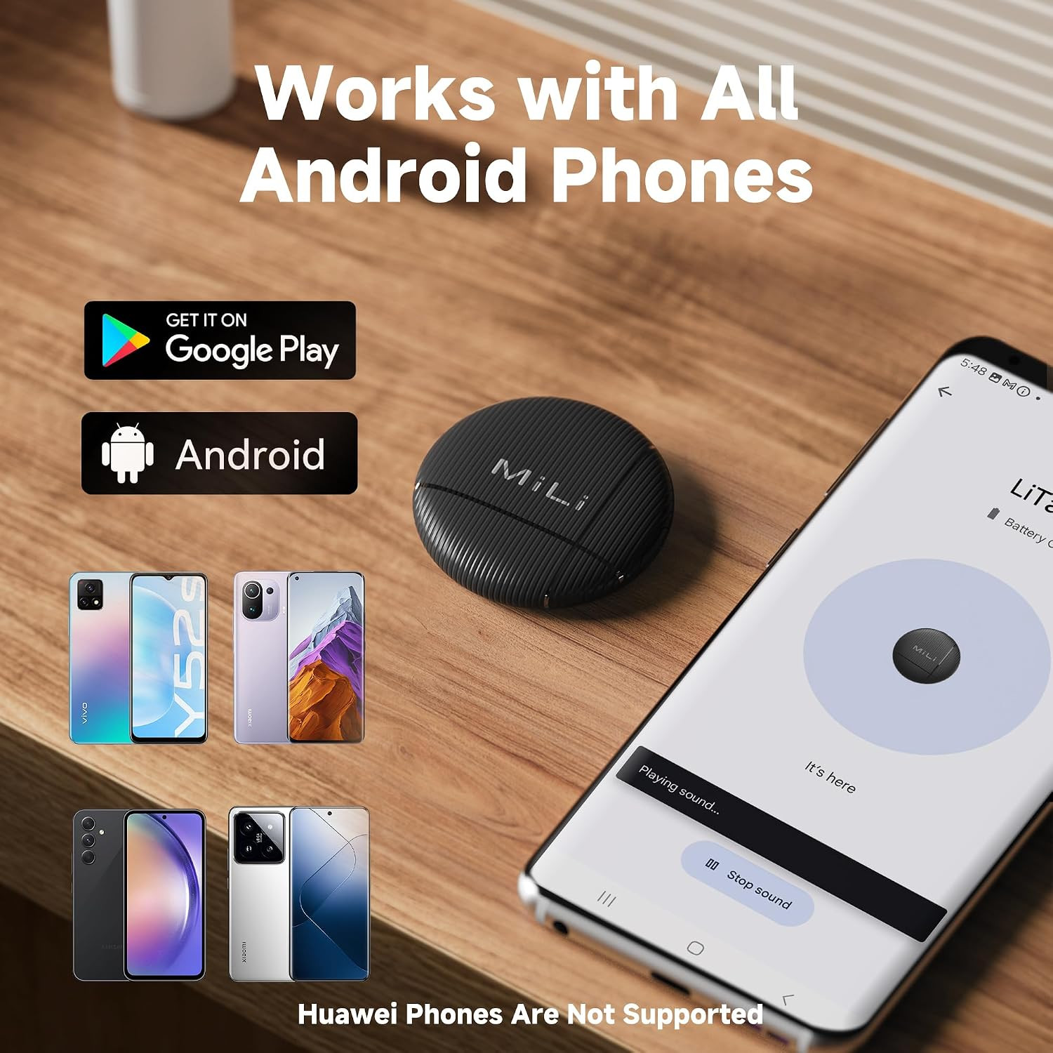 Mili Air Tags for Android 4-Pack, Bluetooth Tracker Tags for Google Find Hub. It
