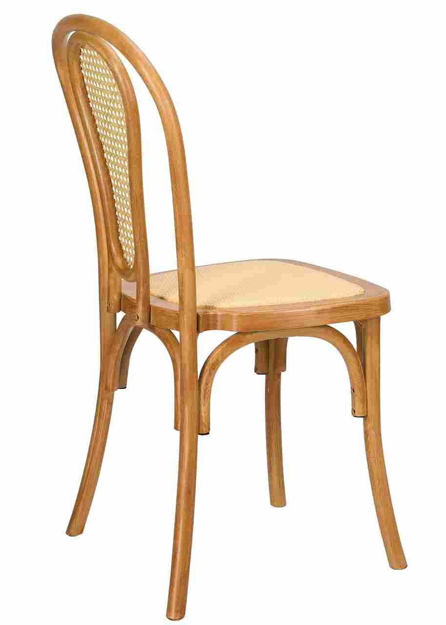 Bentwood Resin Natural Rattan Standard Square Seat with Rattan Back by Chivari