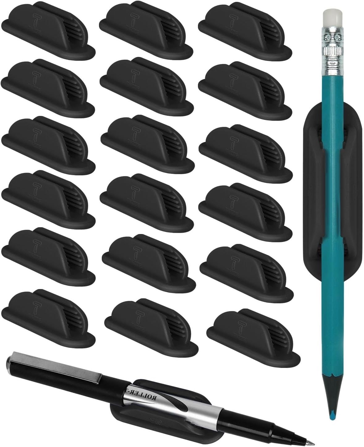 NWT Adhesive Pencil Pen Holders Desk Set of 20 Silicone Flexible School Teacher