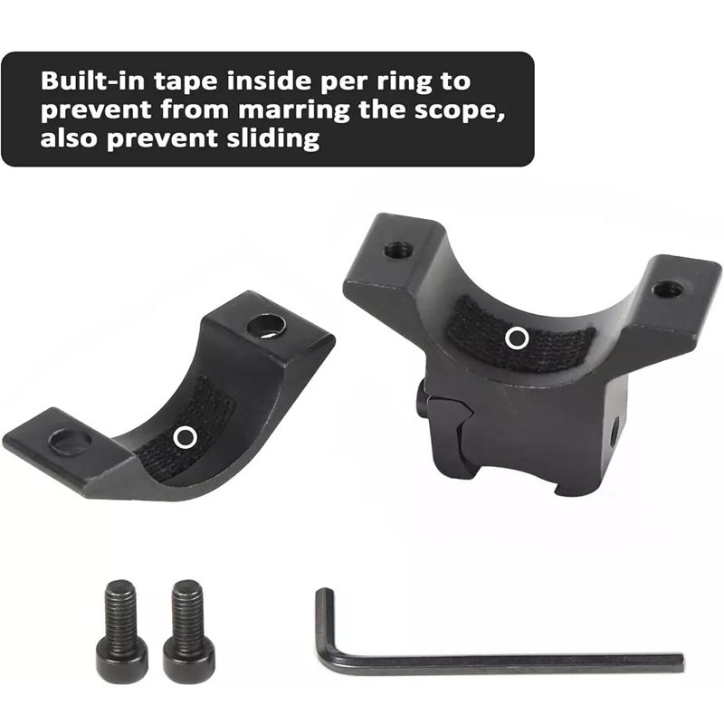 2Pcs 25.4mm 1" Riflescope Rings 11mm 3/8" Dovetail Mount For Scopes Flashlights