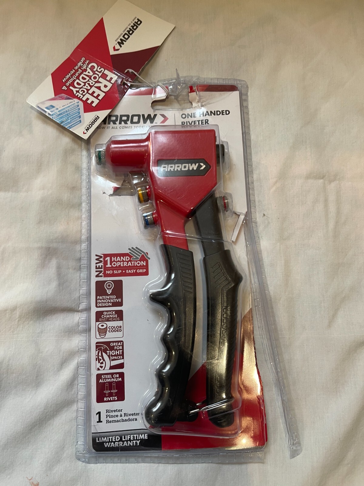 Arrow RT188M One Handed Riveter Tool Red/Black-Open