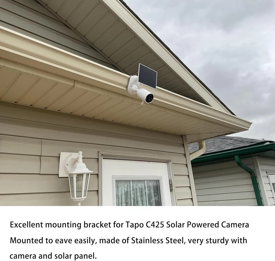 WiTi Gutter Mount Stainless Steel Bracket for Eufy Security SoloCam S340,...