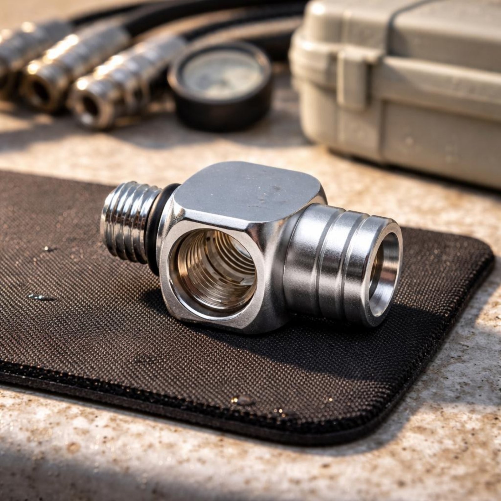 7/16 High Pressure Adaptor Shiny Plated Brass DIN First Stage Adapter