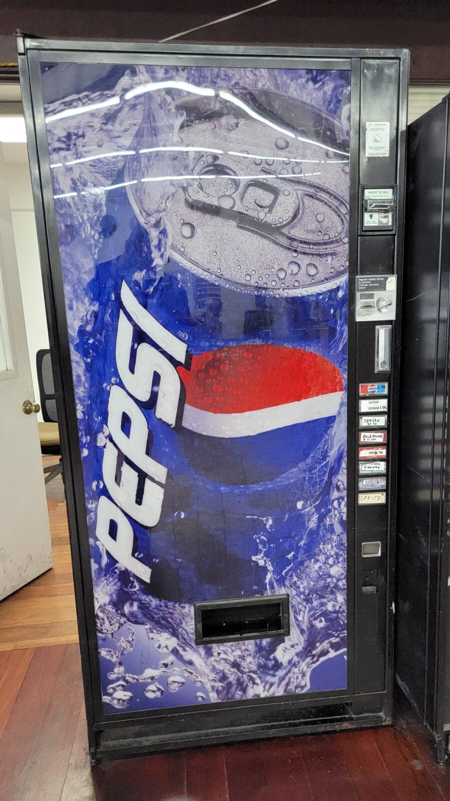 Blue soda vending machines