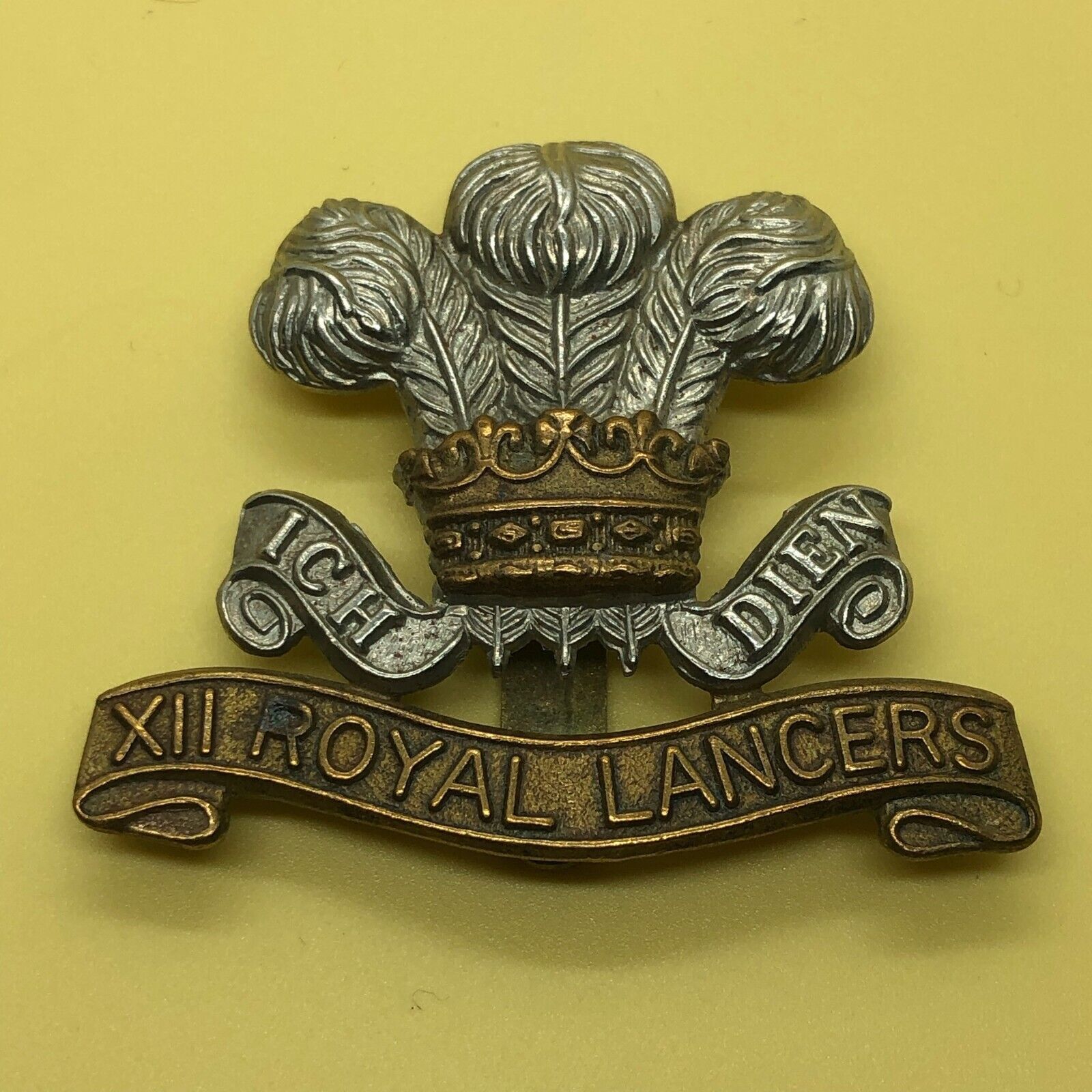 Original WW2 British Army Cap Badge - 12th (Prince Of Wales's Royal) Lancer