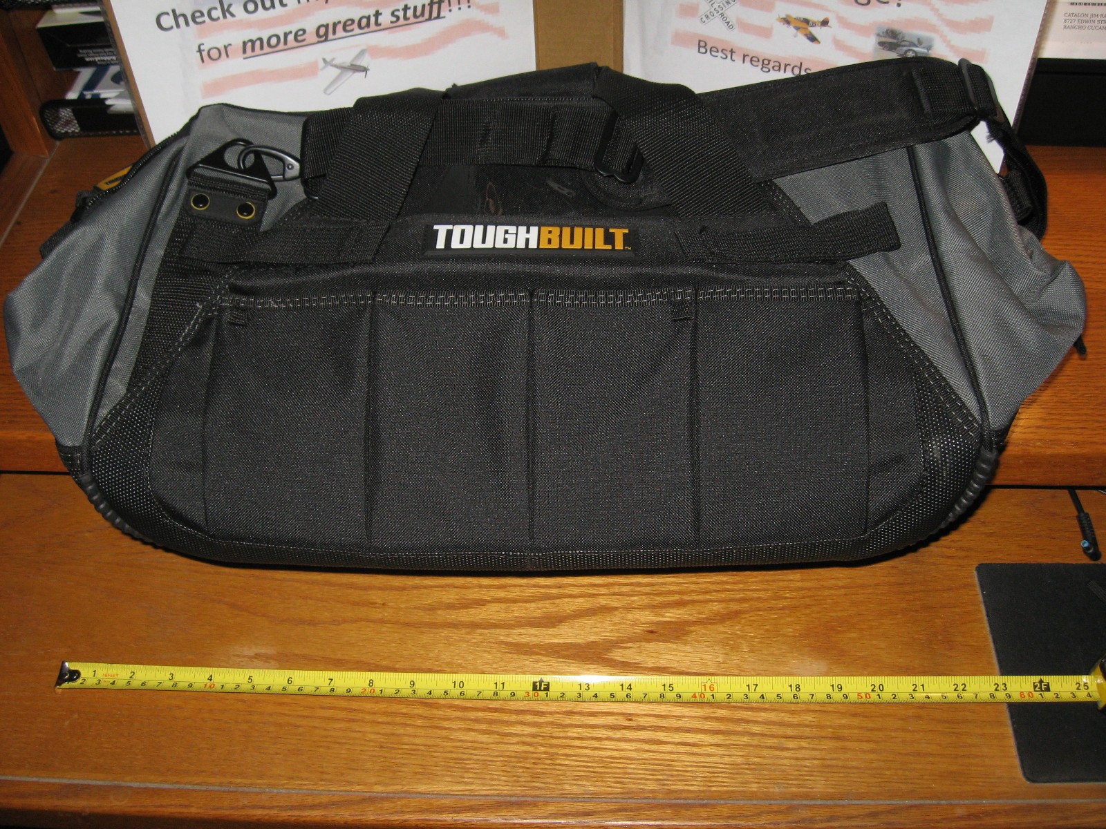 Toughbuilt Contractors lockable 20 pocket large Tool Bag 24" x 9.5" READ!