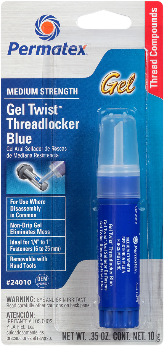 Permatex 24010 Gel Threadlocker Blue 0.35 oz Pinpoint Applicator Universal
