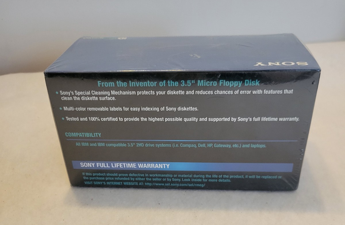 NEW SONY 50MFD 2HD Double Sided 3.5" Diskettes IBM Formatted 50 pack SEALED
