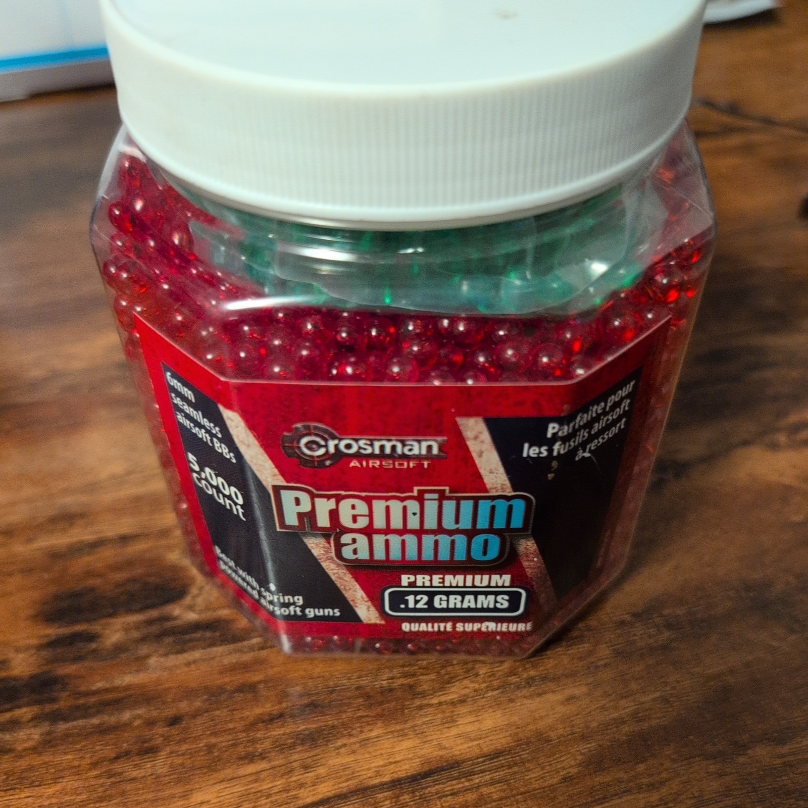 Crosman Airsoft Camo Ammo Red Premium .12 Grams 6mm BB's 5000 Count