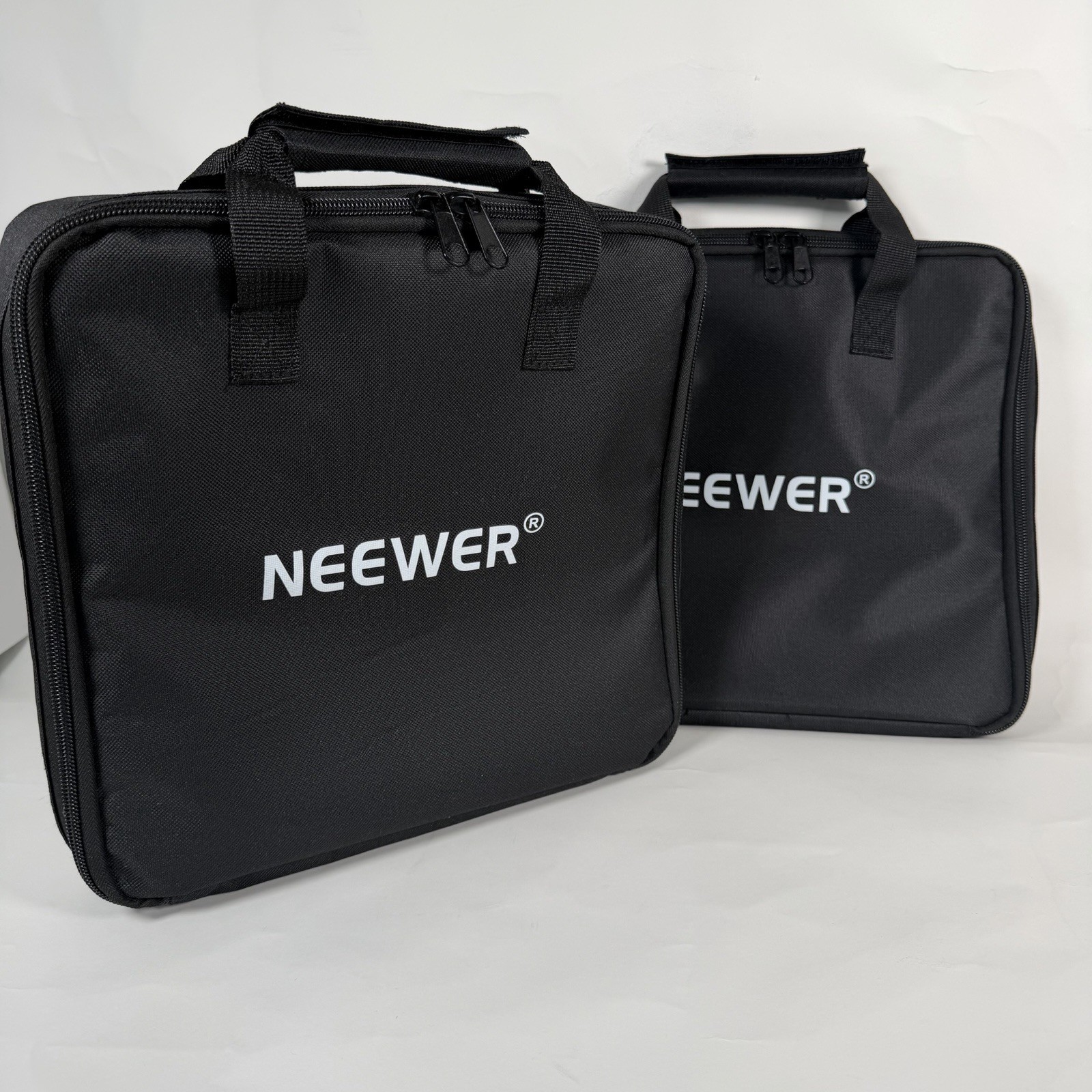 2 Neewer Replacement Carry Bags For NL480 Lights Black Zip Handles 12x11x2 Inch
