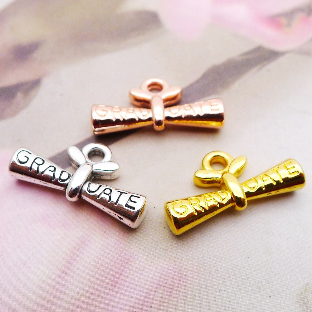 BULK 100Pcs Graduate Chrams DIY Jewelry Making Pendant