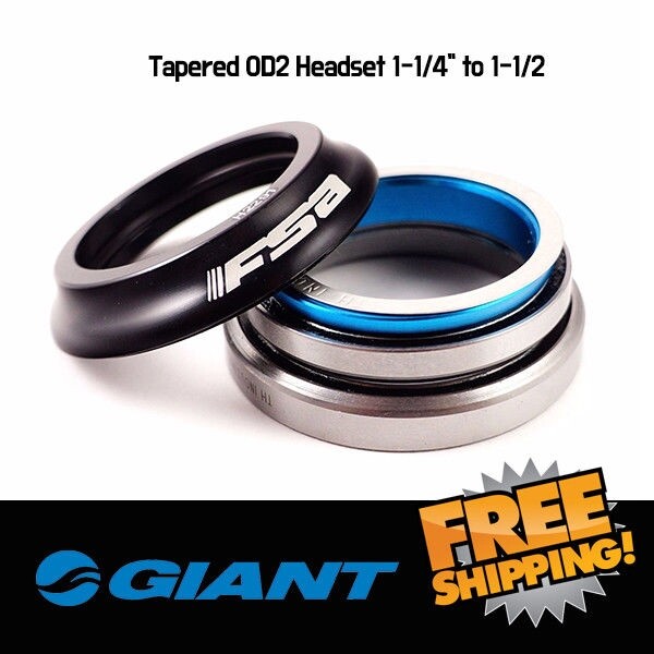 Giant1 FSA OD2 Road Bike Tapered Headset  1-1/4" to 1-1/2" 2300260
