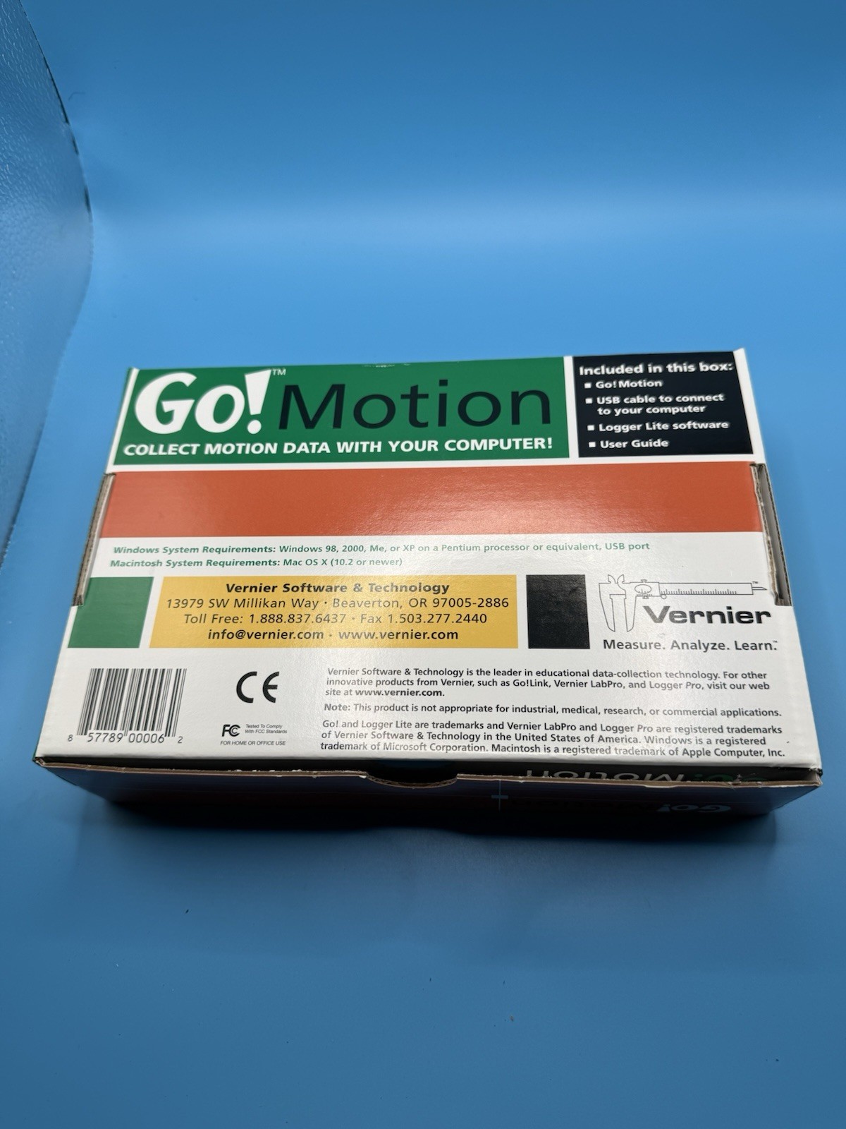 New Vernier Go! Motion Velocity & Acceleration Sensor~USB Logger Lite Software