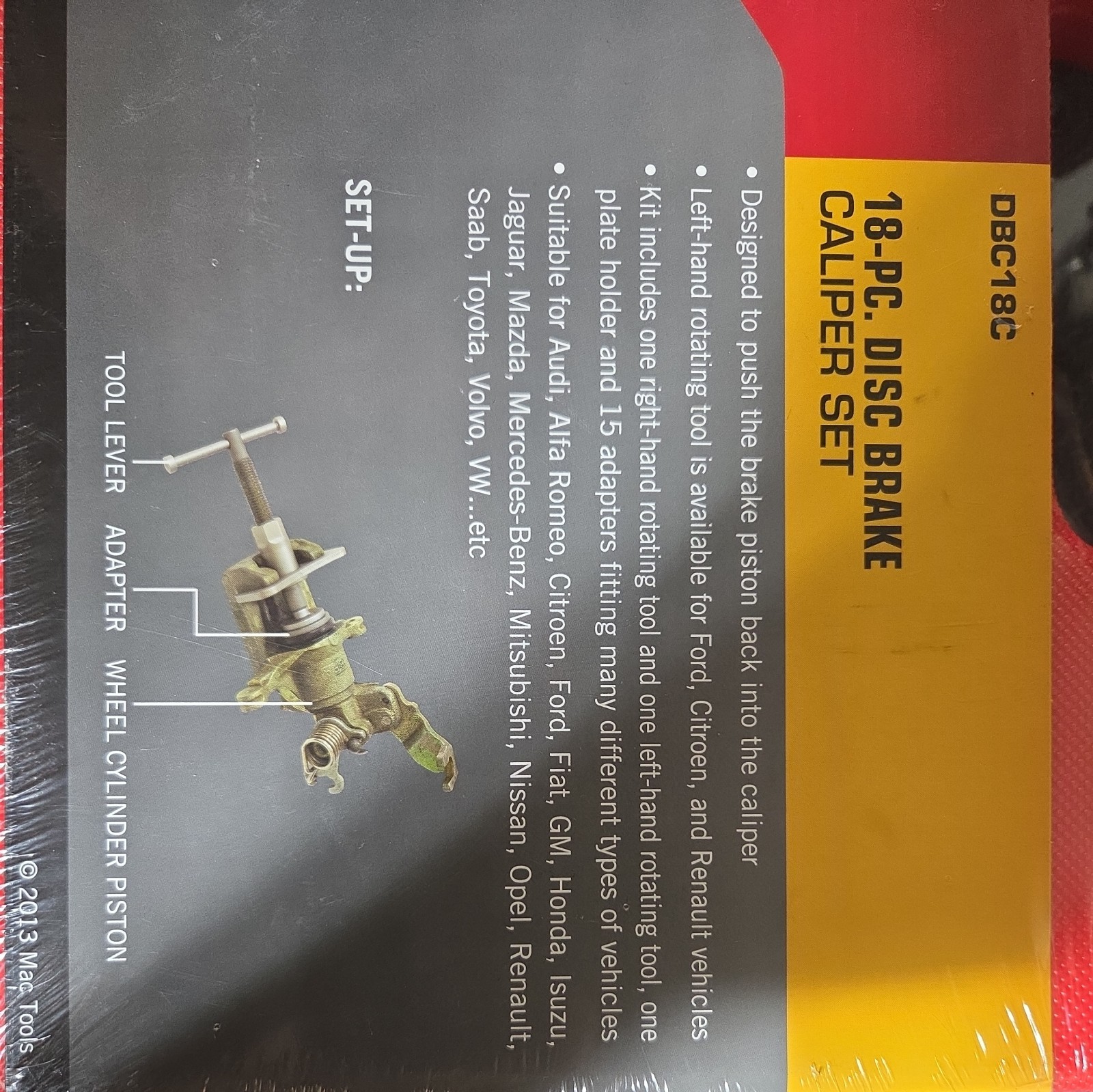 #bm645 Mac Tools DBC18C 18 Piece Disc Brake Caliper Set