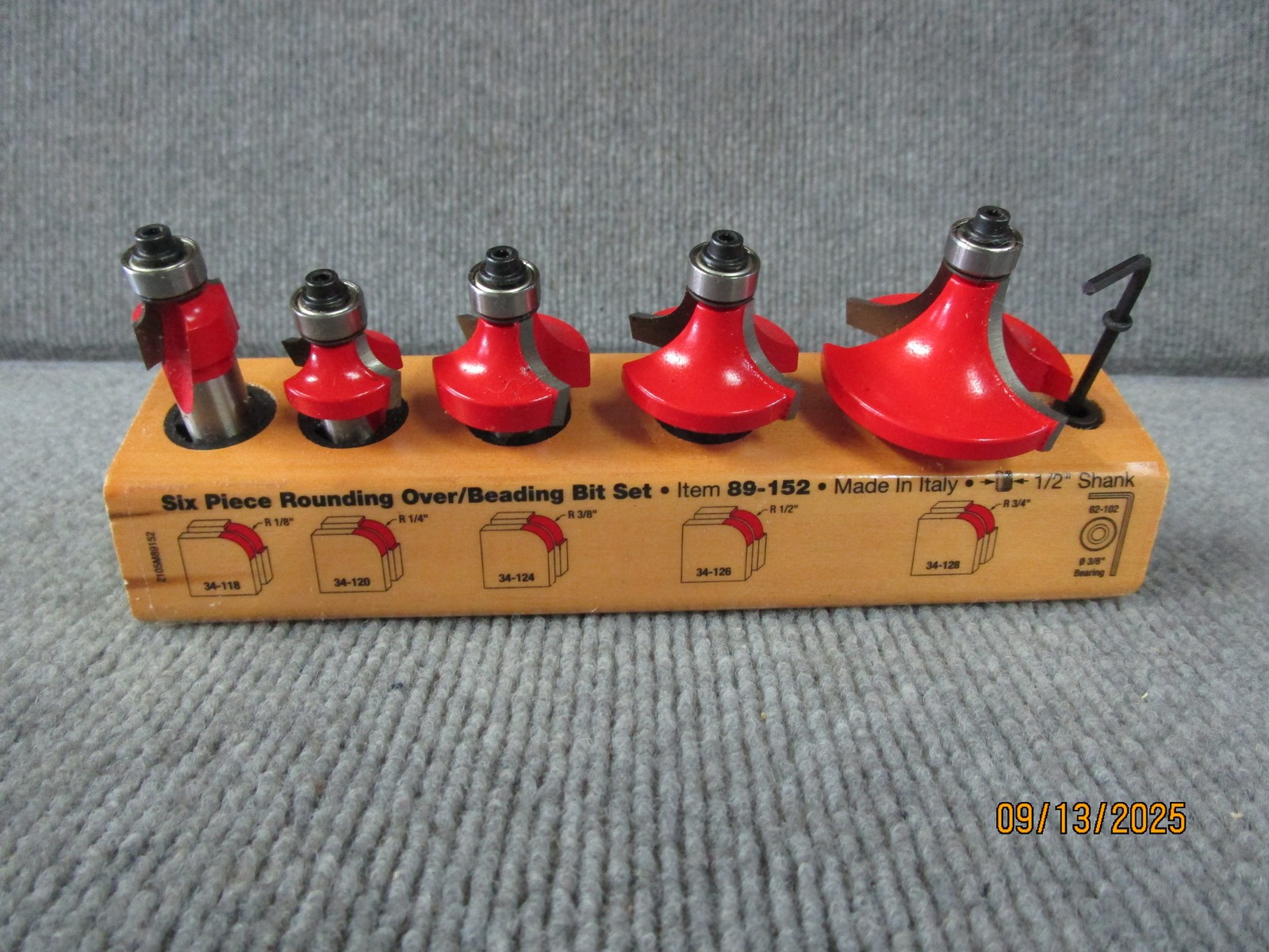 5pc Freud Rounding Over Router Bit Set